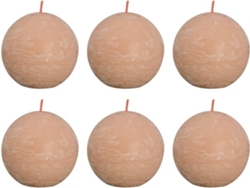 Bolsius Velas de bola rústicas Shine 6 unidades rosa misty 76x71 mm