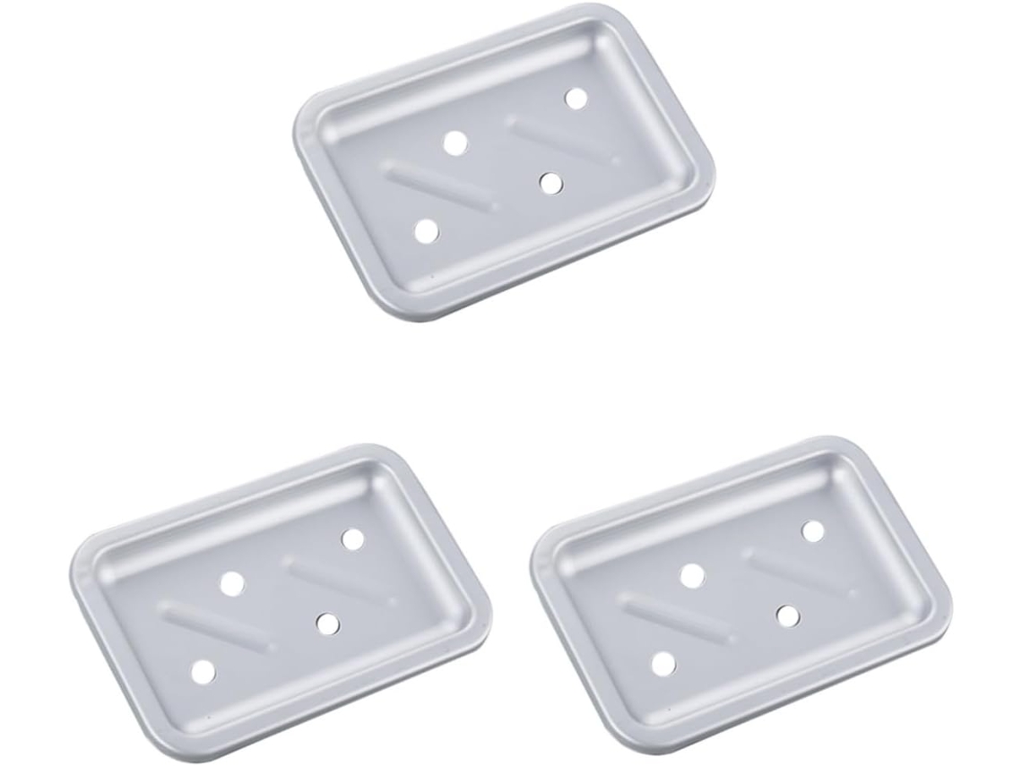 Juego de 3 estantes de baño vintage de aluminio negro, cesta de almacenamiento de pared de estilo antiguo para Slowmoose