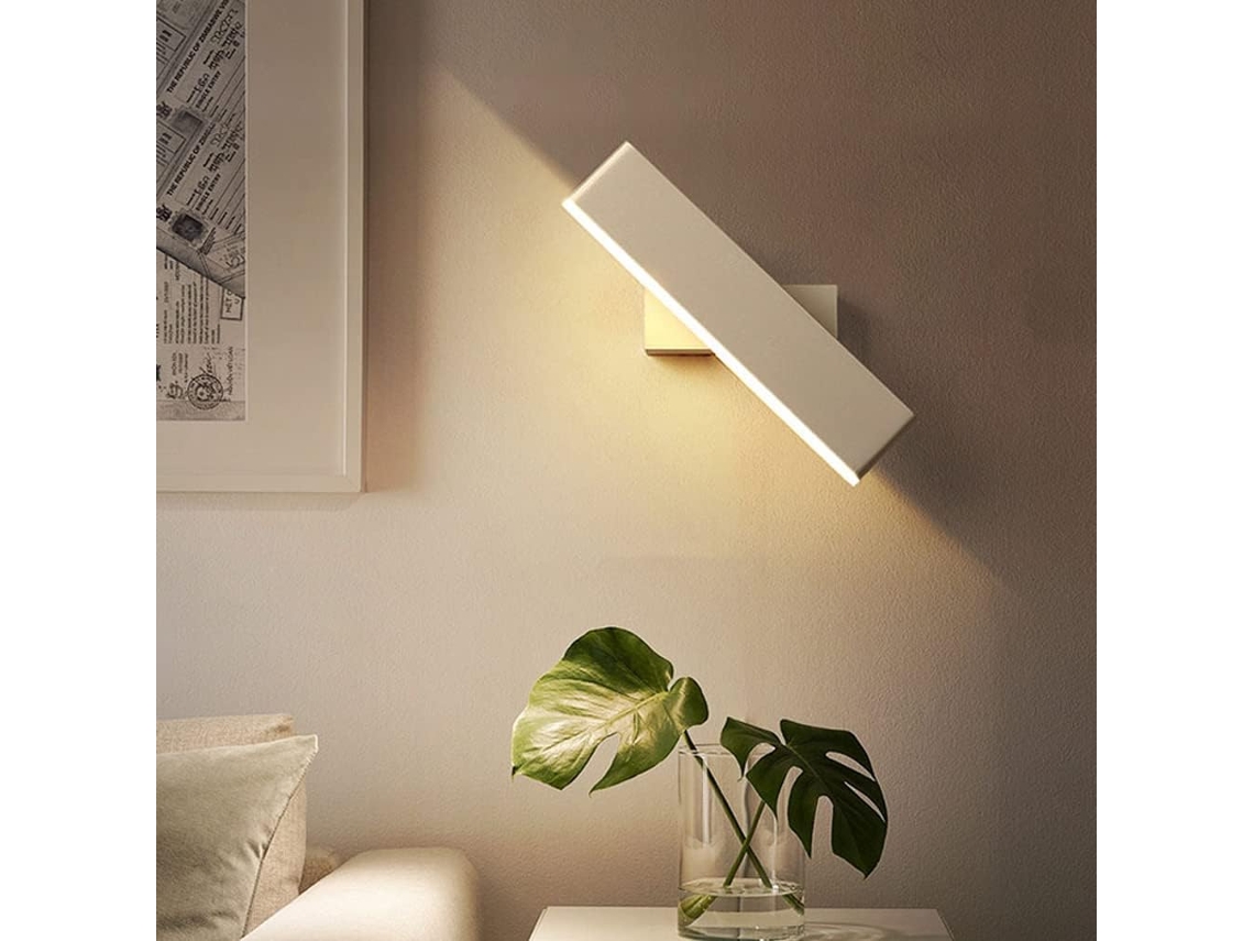 Aplique De Pared Led, Sencillo Y Moderno, Iluminación Interior Giratoria De 360°, Acrílico De 7 W, Blanco Cálido (3000 K).