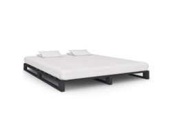 Estructura De Cama De Palets Madera Maciza Pino Gris 200x200 Cm