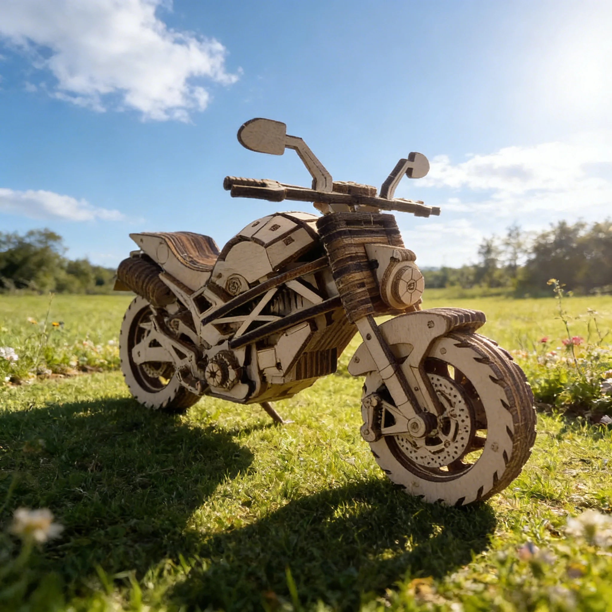 Juguete De Motocicleta De Madera Puzzle Diy Juguete 3d