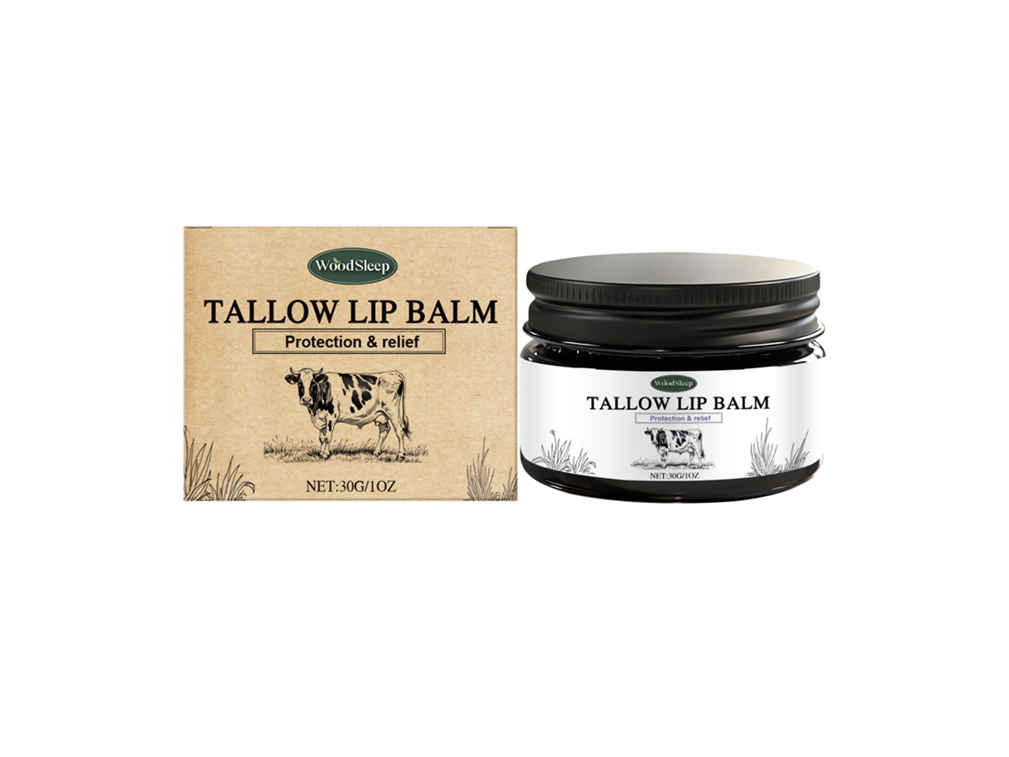 Bálsamo labial de grasa de oveja para hidratación y protección.