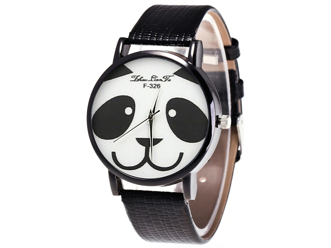 Reloj De Pulsera Unisex Zhoulianfa Con Correa De Piel Sintética E Ilustración De Un Panda.