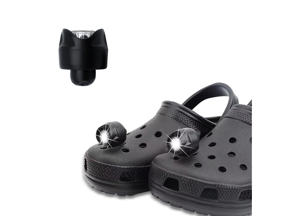 Luz de zapato recargable impermeable Ipx5 con 3 modos de luz - Faro LED Crocs Clogs, paquete de 2 negro SIURN