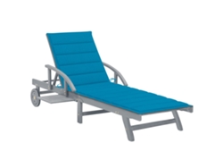Tumbona Lounger de Jardín con Cojín Madera de Acacia Maciza