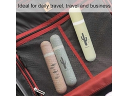 Estuche Para Cepillo De Dientes Portátil Con 3 Piezas, Caja De Almacenamiento Con Tapa De Plástico Para Casa, Senderismo, Acampadas Y Viajes Rosewell