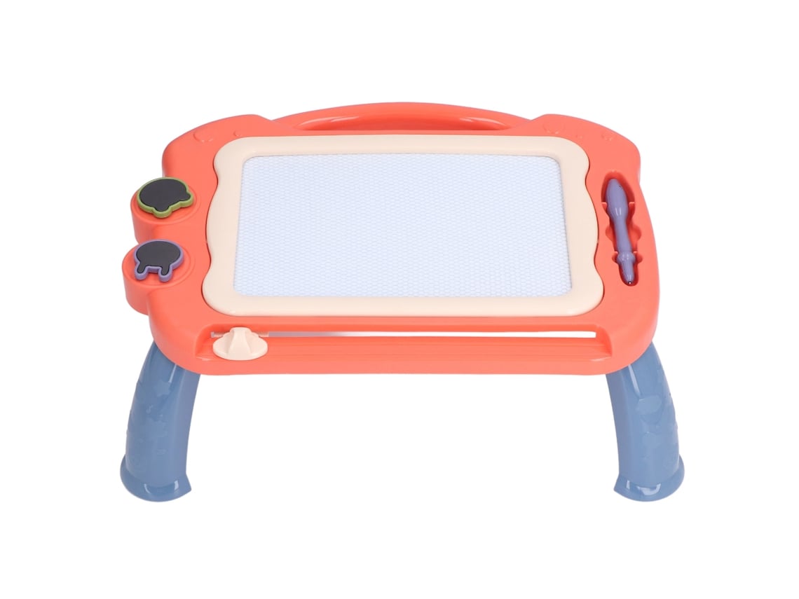 Rebe - Quadro Mágico Reutilizável para Desenho com Interruptor Colorido e Pés para Crianças a partir de 3 Anos - Laranja Vibrante