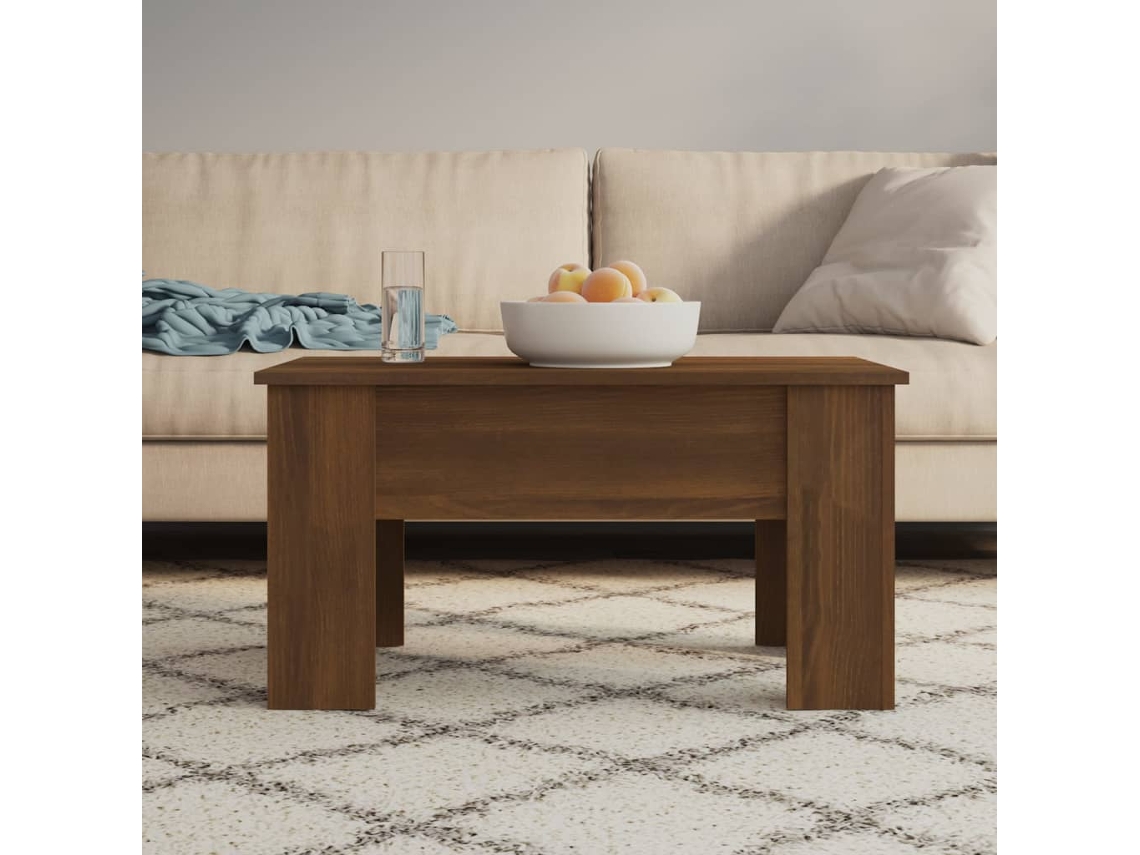 Mesa de Centro de Apoyo 79X49X41 cm en Madera de Derivados de Roble