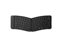 Teclado Bluetooth plegable ergonómico en forma de V de TAISHENGDA con tres posiciones e indicador de carga para teléfonos móviles y tabletas.