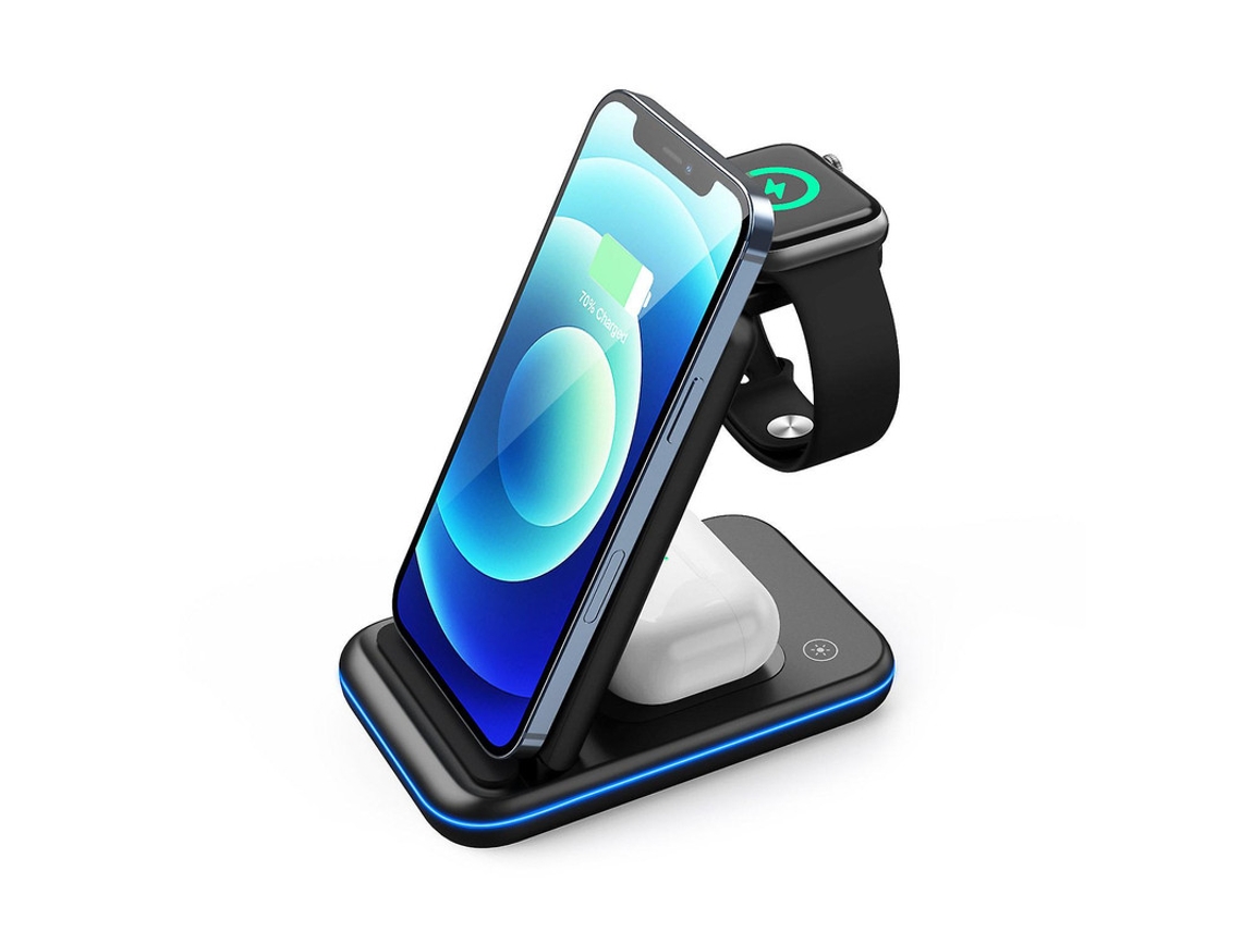 Cargador Sem Fio Qi Fast Para Apple, Samsung Yizhood Negro