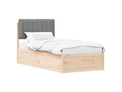 Maison Exclusive - Estructura De Cama Con Cabecera Tapizada Gris Claro 90 X 190 Cm