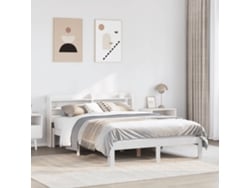 Estructura De Cama Con Cabecero Sin Colchón Blanco 160x200 Cm