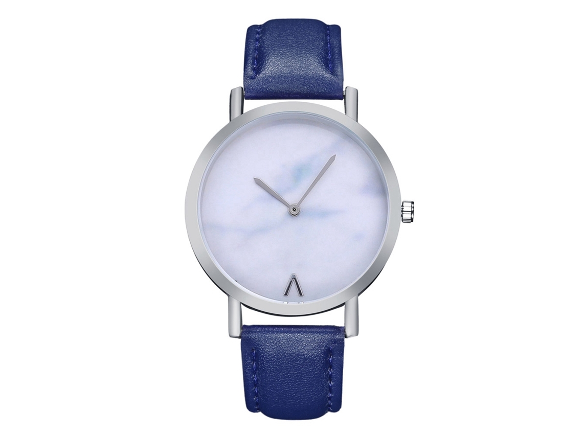 Reloj Analógico De Cuarzo Sencillo E Informal Con Correa De Pu - Regalo Para Hombre/mujer (azul)