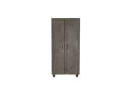 Guarda-roupa cinza de madeira entalhada, 85,5x47x180cm