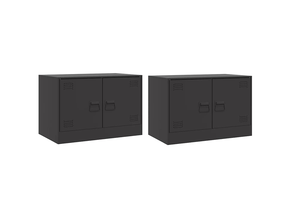 Maison Exclusive - Muebles Para Tv 2 Unidades Acero Negro 67x39x44 Cm