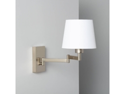 Lámpara De Pared Articulable Aluminio Y Tela Ugani Branco