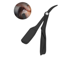 Navaja Recta Plegable Profesional Barber Para Afeitado Hombre Acero Inoxidable Plated Negro