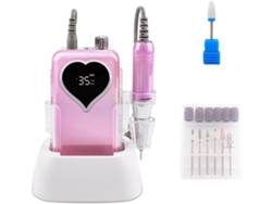 Taladro De Uñas De 35000 Rpm Para Manicura Con Lima Y Pantalla Acrílica En Forma De Corazón.