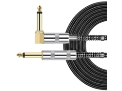Cable Para Instrumentos De 3 Metros (10 Pies), Conector Chapado De 35 Mm (6"), Blindaje Multicapa, Protector De Engranajes Transparente.