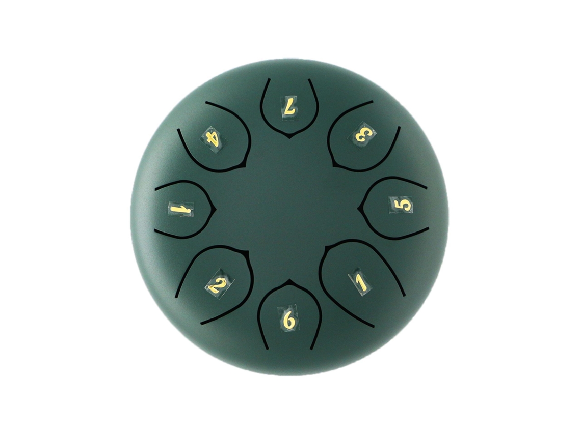 Pandereta De Acero De 6 Pulgadas Y 8 Tonos Instrumento De Percusión Adecuado Para Principiantes (Verde) CUICH