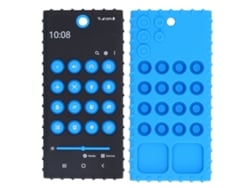 Chupete de silicona para niños, con forma de teléfono, brillante, para el desarrollo sensorial y motor.