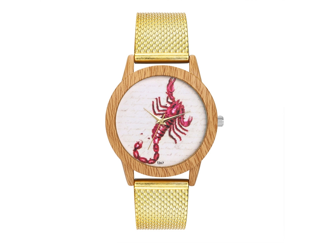 Reloj De Pulsera Analógico De Cuarzo Con Correa De Malla Dorado Para Hombre Y Mujer