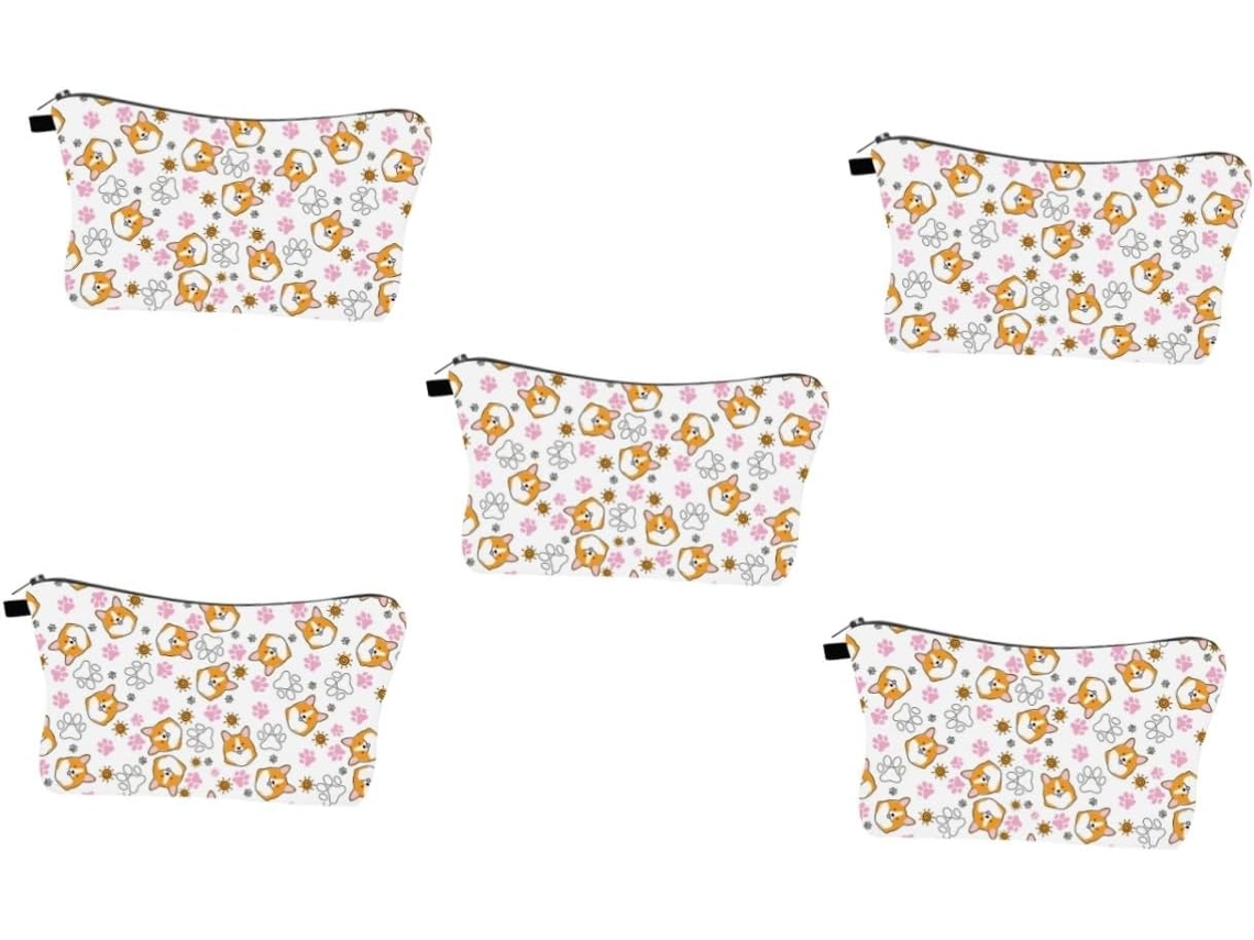 Neceser Portátil Impermeable De 5 Piezas, Estuche Multifuncional Con Cremallera Y Estampado.