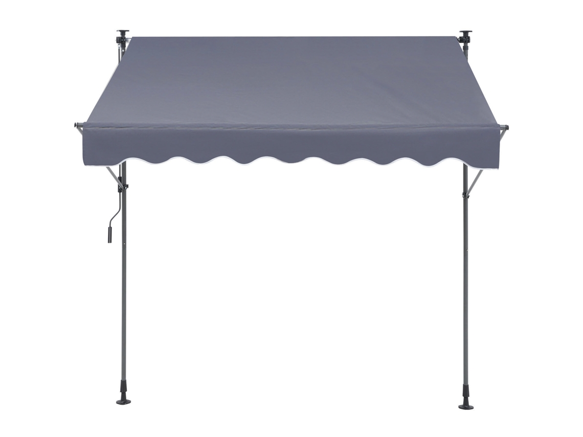Toldo retráctil para patio Succebuy de 9,8 x 3,9 pies, protección solar, altura de 86 a 122 pulgadas