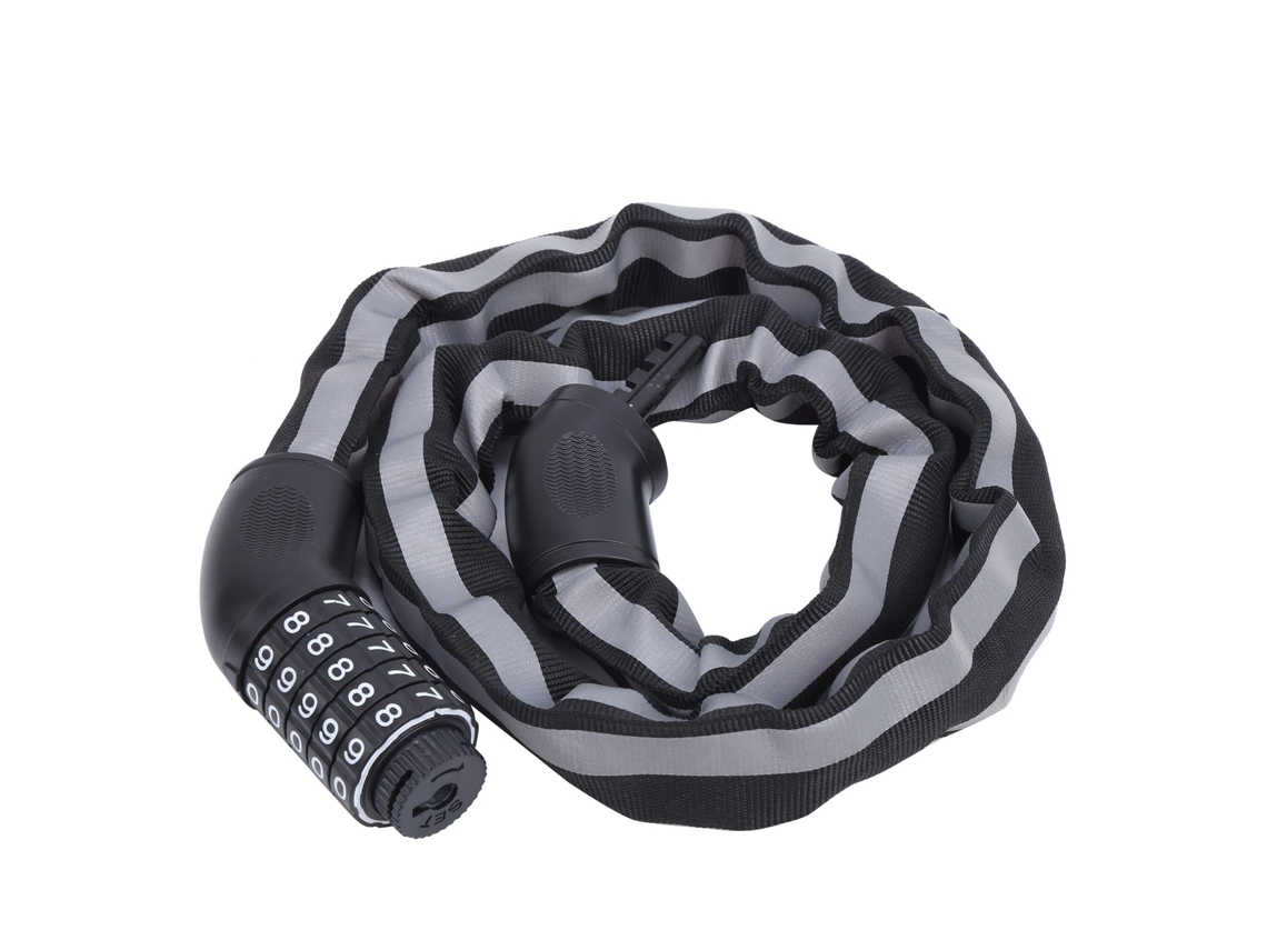 Candado Para Bicicleta Sin Llave Con Cableado Reflectante Antirrobo, 5 Dígitos, Negro.