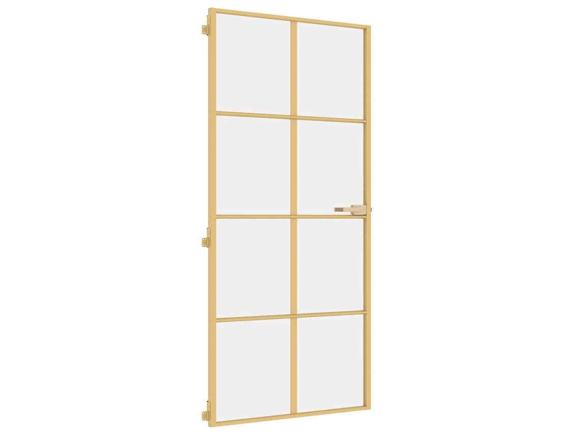 Puerta de interior VIDA XL dorada vidrio templado y aluminio (93x201,5 cm)