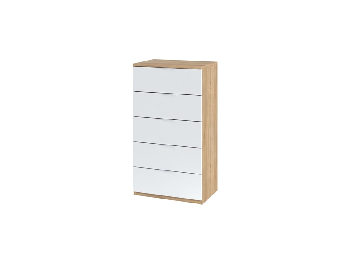 Cómoda Luca Blanco Artik (Blanco Mate) - Roble Canadian 60 x 110 x 40 cm