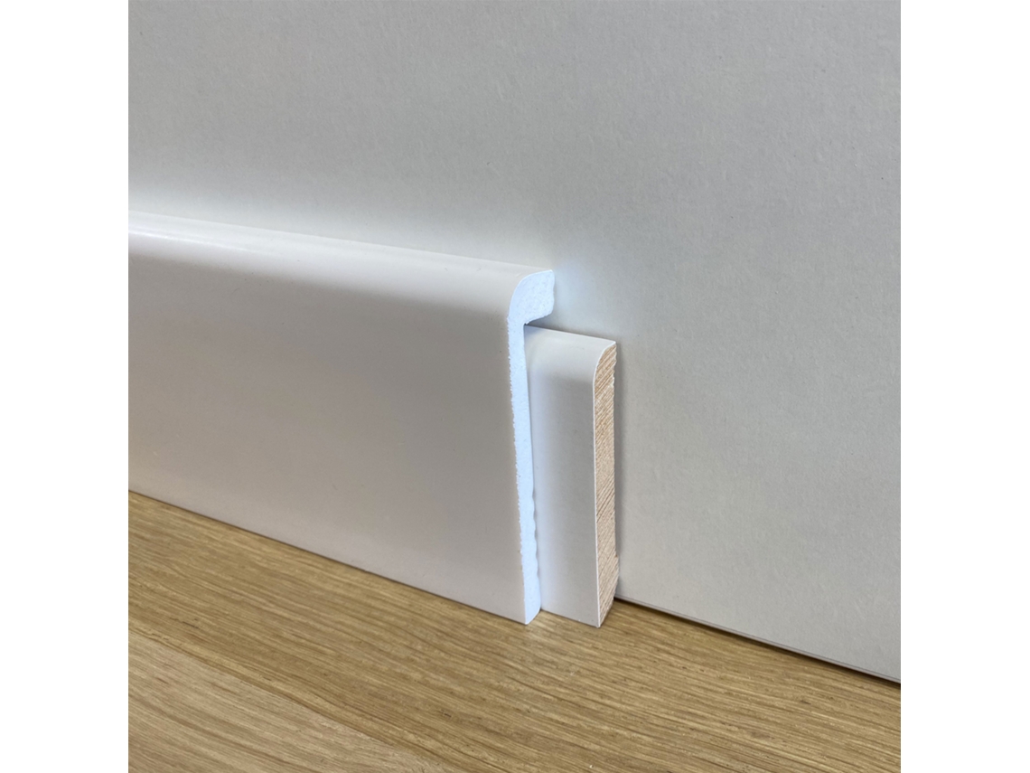 Tapa Zócalo en Duropolímero Poliestructurado 100X25 Imitación Madera o Blanco Uni Blanco PARQUET ETERNAL