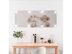 Espejo De Pared Rectangular Con Luces Led Vidrio 40x100 Cm