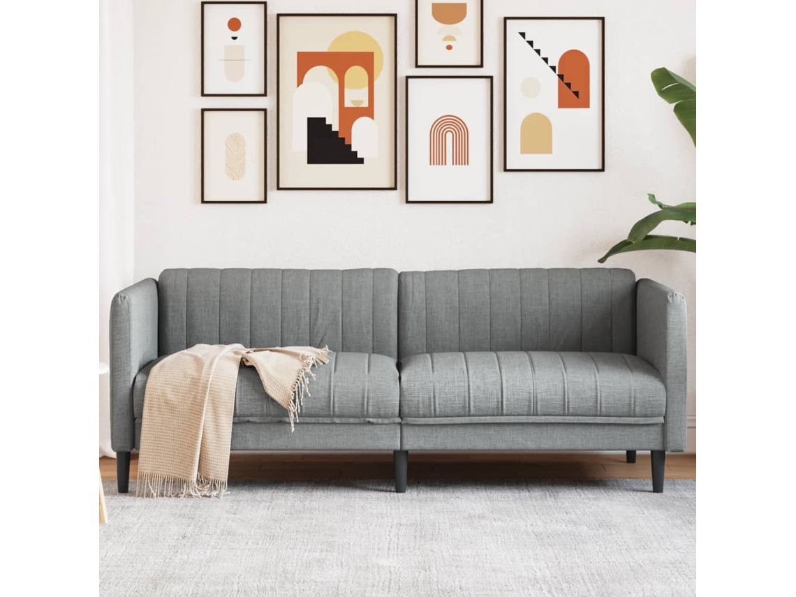 Sofá De 3 Plazas | Sofá De Salón | Sofá De Descanso Tela Gris Claro Wsd668703