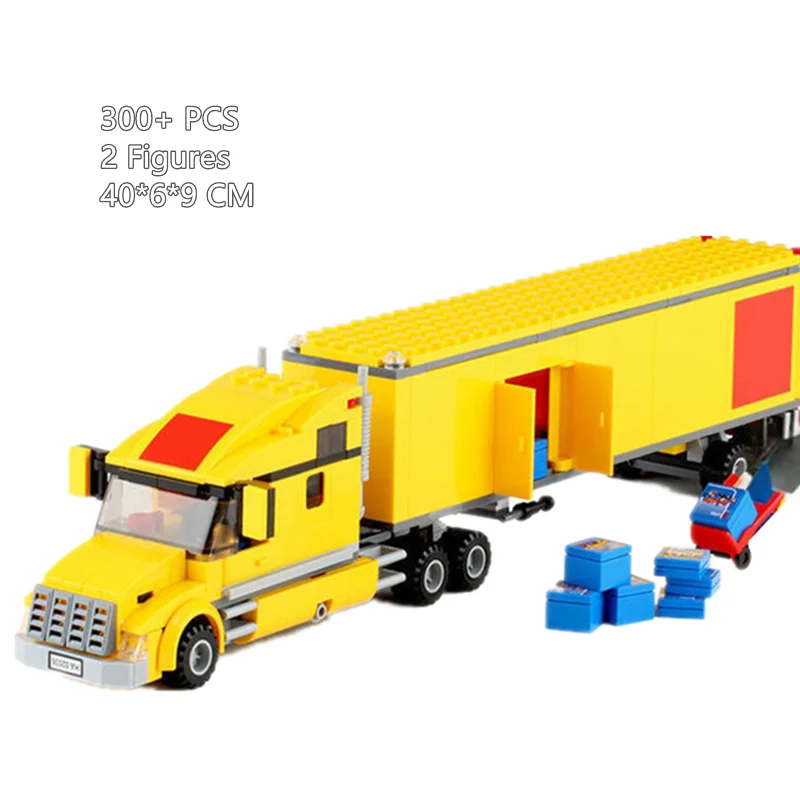 Bloques de construcción para niños: Camión de transporte urbano amarillo, autobús, helicóptero, modelo de juguete.