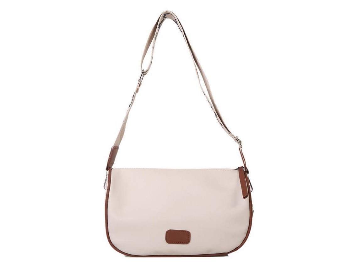 Bolso Bandolera Sencillo E Informal Para Mujer, Color Liso, De Pu Marrón, Ajustable.