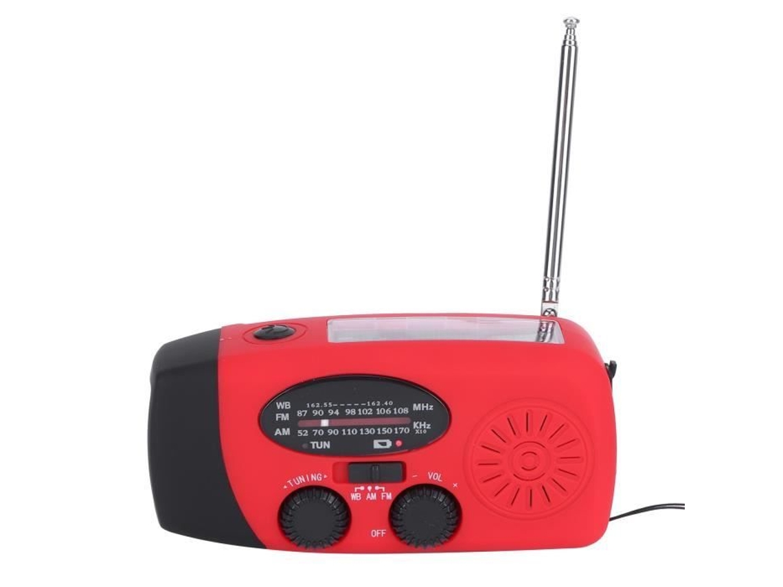 Rádio Solar Rádio De Manivela De Emergência Rádio Solar Meteorológico Am/Fm/Noaa Reprodutor De Som De Manivela Autoalimentado
