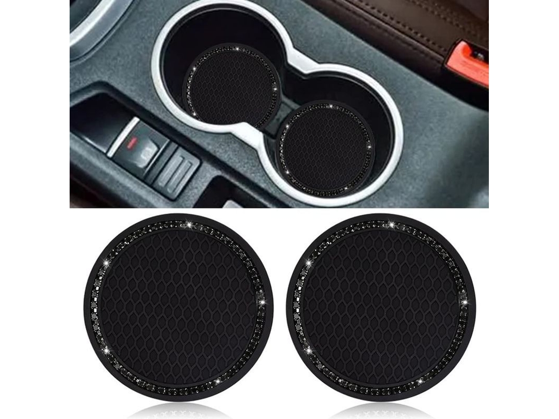 2026altiro-portavasos Para Coche, 2 Unidades, Universales Con Cristales De Imitación, 7 Cm De Diámetro, Silicona De Alta Calidad.