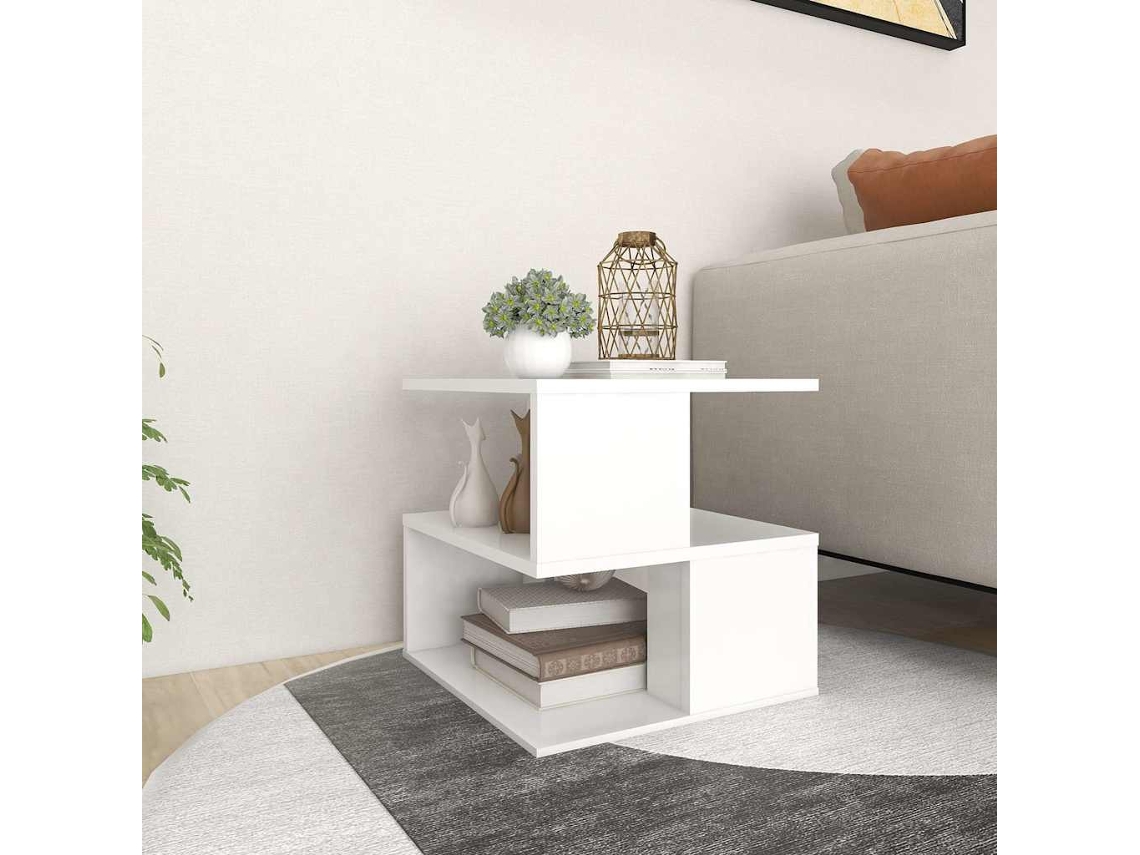 Mesa auxiliar | Mesa de comedor 40x40x40 cm, derivados de madera, blanca