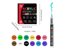 Bolígrafo de tinta acrílica con punta suave, bolígrafo de arte infantil DIY, 12 colores Digitallab