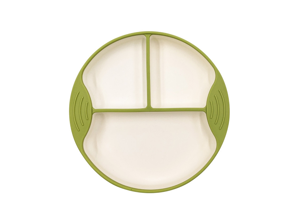 Plato de silicona con ventosa de 100 g para bebés y niños pequeños, diseño dividido, apto para microondas y lavavajillas.