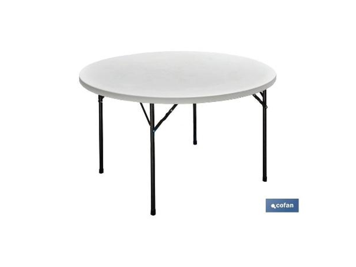 Mesa Redonda Plegable Blanca | Medida: 180 x 74 cm | Cierre Plegado por la Mitad