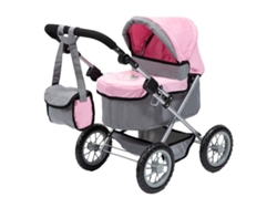 Cochecito de muñecas Bayer Design Trendy - Rosa y gris