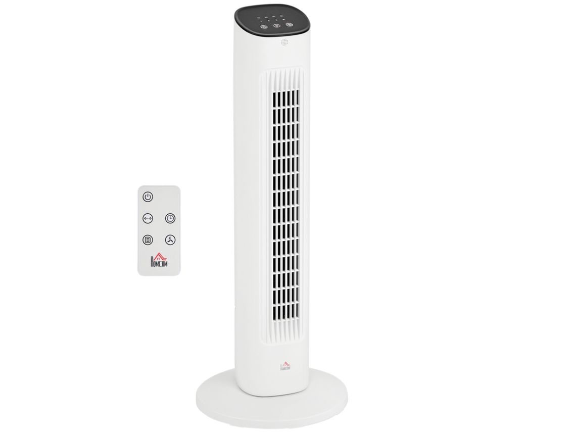 Ventilador, 50w, Mando A Distancia, Silencioso, 3 Velocidades, Temporizador, Oscilación 85°, 30x30x78 Cm, Blanco