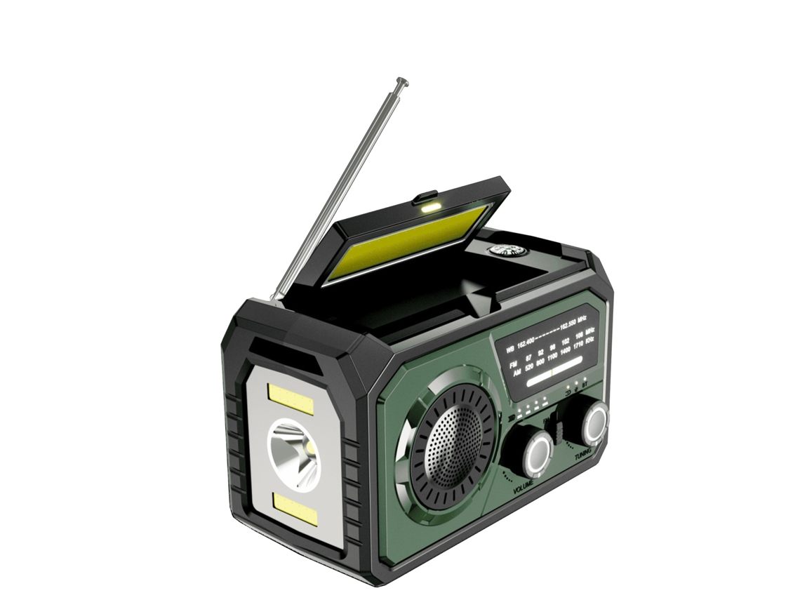 Radio De Emergencia Con Manivela Y Energía Solar Noaa/am/fm, Batería Externa De 16000 Mah, Linterna Led, Sos.