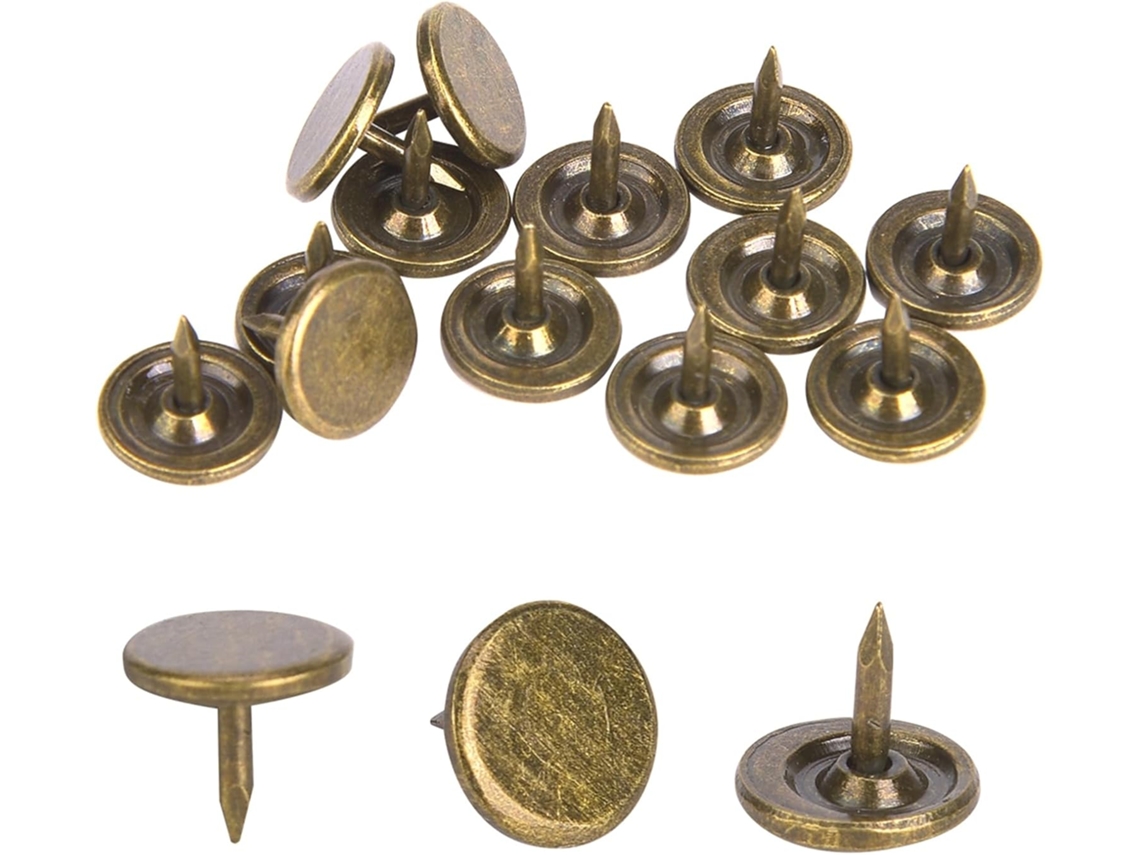 100 Unidades De Clavos Tapicería Hierro Estilo Pasadores Decorativos Planos Accesorios Abrochado Para Sofá Muebles Y
