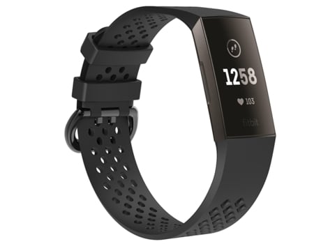 Correa INF Wbf-afc3hole-11(l) para Fitbit by Google Charge 3/4 (Silicona - Negro - L)
