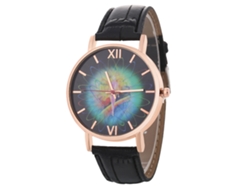 Reloj De Pulsera Analógico De Aleación Con Esfera Redonda, Cuarzo, Moda Para Hombres Y Mujeres, Color Negro.