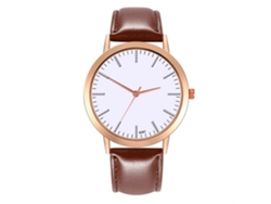 Elegante Reloj De Pulsera Para Mujer De Cuero Marrón Oscuro Con Movimiento De Cuarzo.