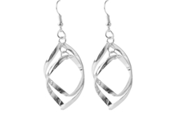 Pendientes Colgantes Twist Wave Para Mujeres Y Niñas, Pequeños, Sencillos Y Ligeros En Plata.